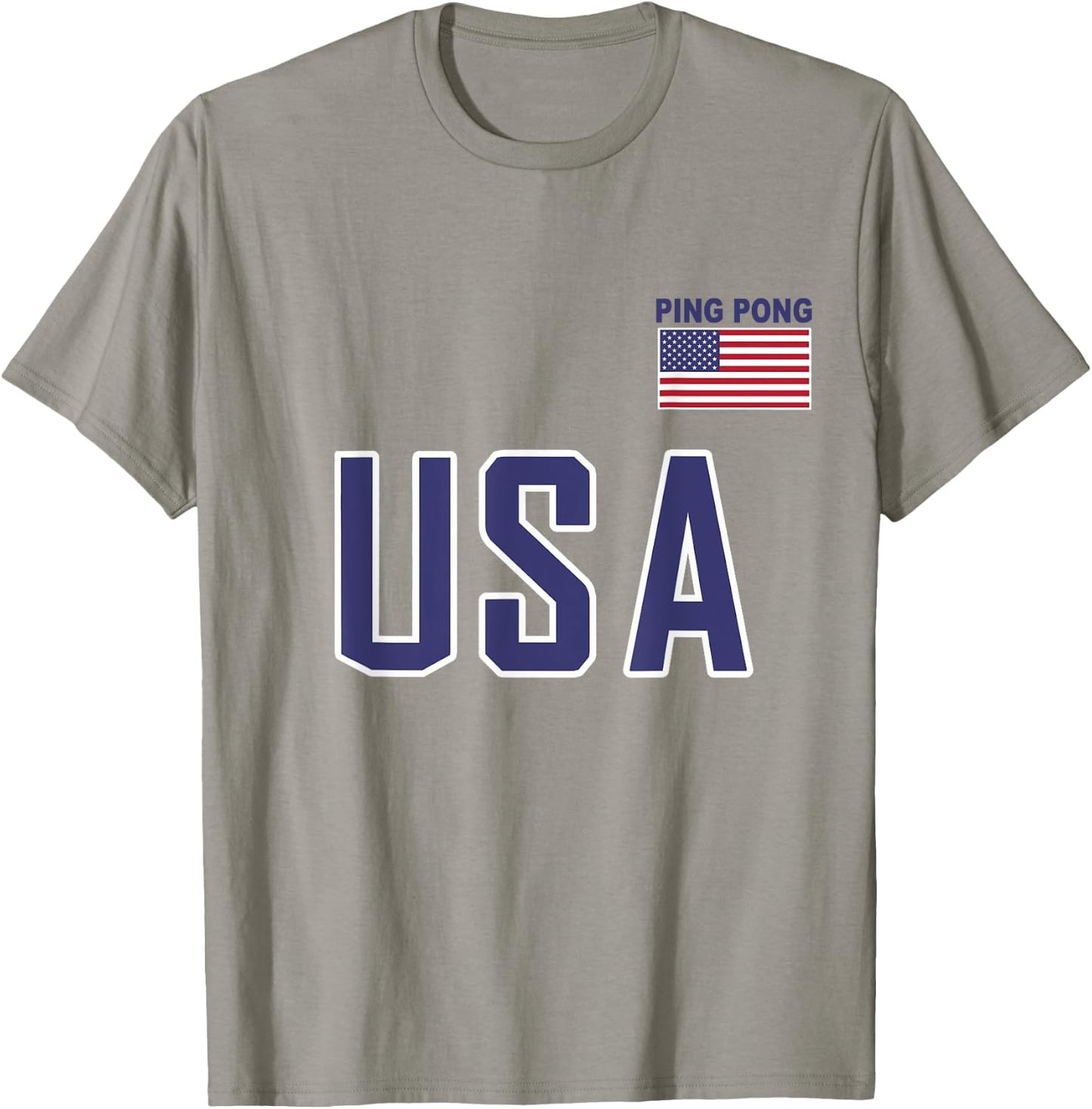 USA Flag Ping Pong Table Tennis Player Equipment Men Women T-Shirt - T-Shirt | Sand