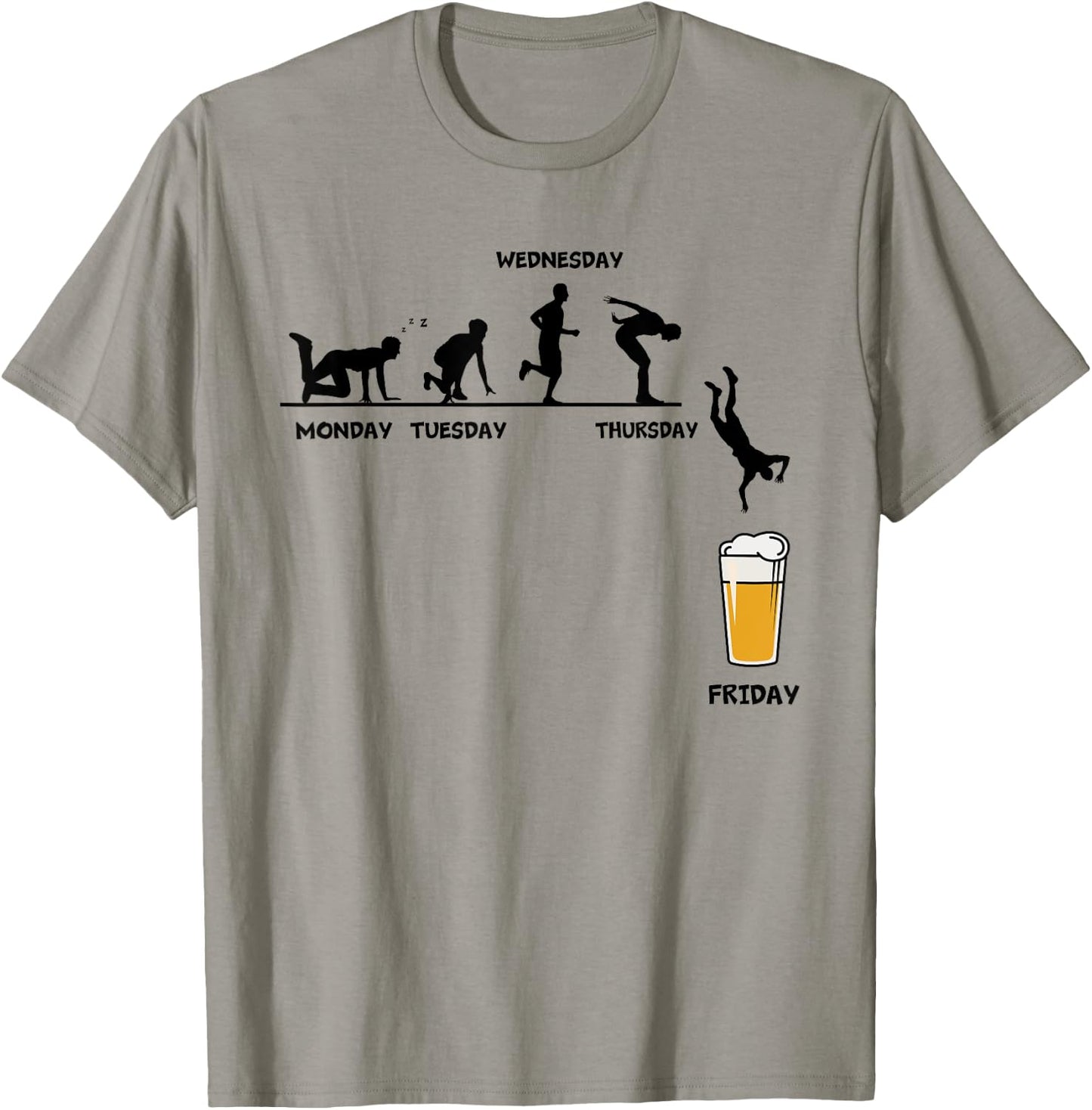 Monday Tuesday Wednesday Thursday Friday Funny Beer Drinking T-Shirt - T-Shirt | Sand