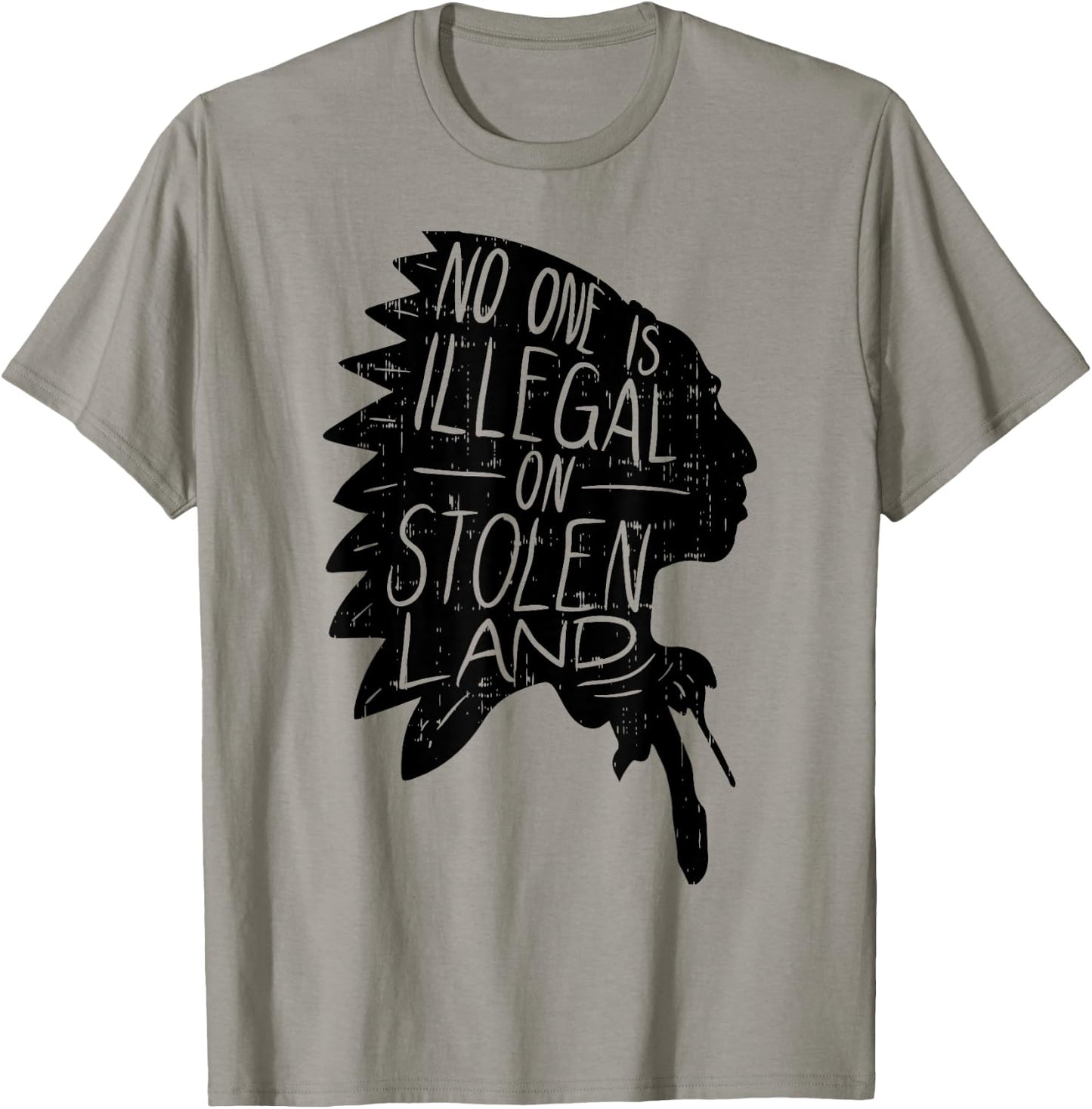 No One is Illegal On Stolen Land Shirt Indigenous Immigrant T-Shirt - T-Shirt | Sand