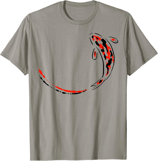 Koi Carp Zen Minimal Art Painting Meditation Mindfulness T-Shirt - T-Shirt | Sand
