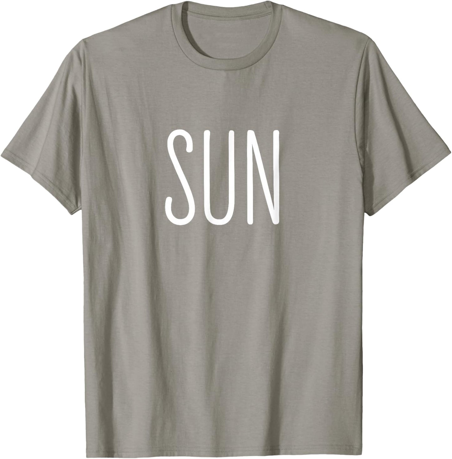 Funny US Solar Eclipse 2025 Sun Couples Costume Matching T-Shirt - T-Shirt | Sand