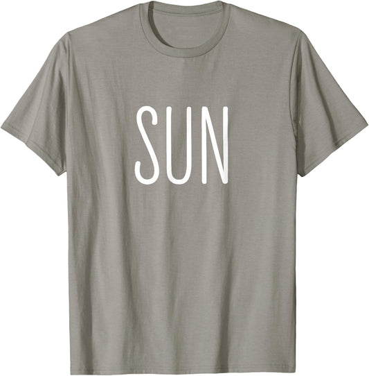 Funny US Solar Eclipse 2025 Sun Couples Costume Matching T-Shirt - T-Shirt | Sand