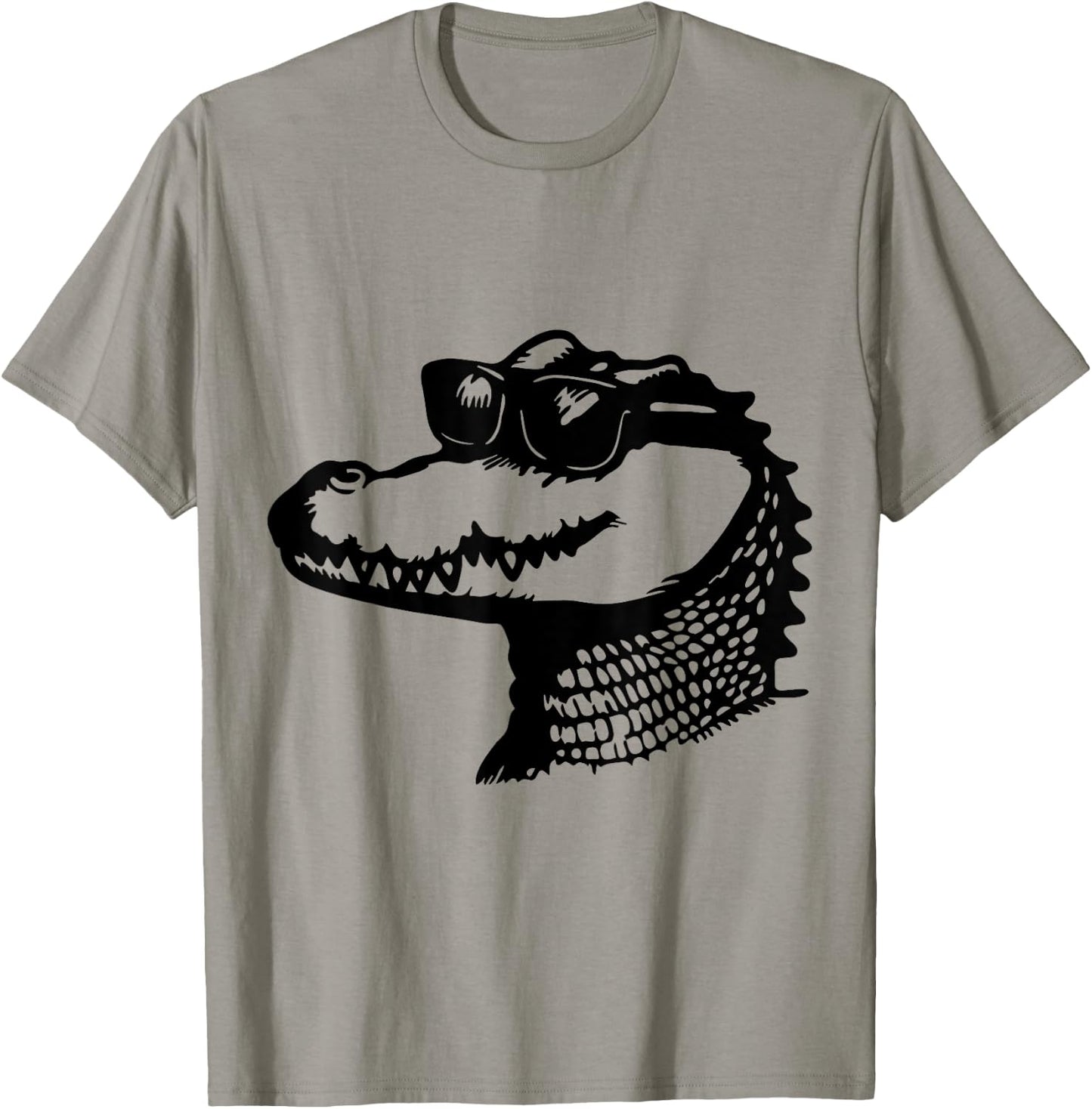 Crocodile with Sunglasses | Fun and Quirky Animal Art T-Shirt - T-Shirt | Sand
