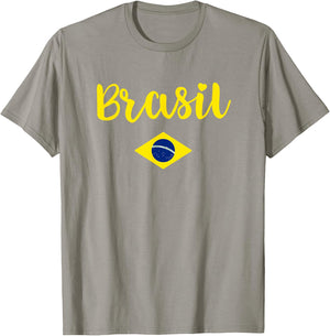 Brazilian Flag Brazil Souvenir Girls Women Kids Brasil T-Shirt - T-Shirt | Sand