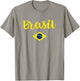 Brazilian Flag Brazil Souvenir Girls Women Kids Brasil T-Shirt - T-Shirt | Sand