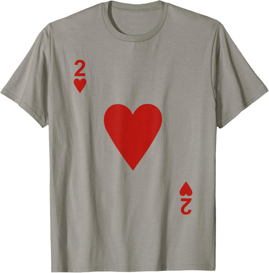 Two of hearts Blackjack Cards Poker 21 2 shirt T-Shirt - T-Shirt | Sand