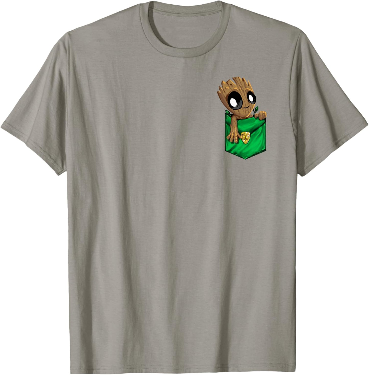 Marvel Groot Left Chest Pocket Graphic Small T-Shirt - T-Shirt | Sand