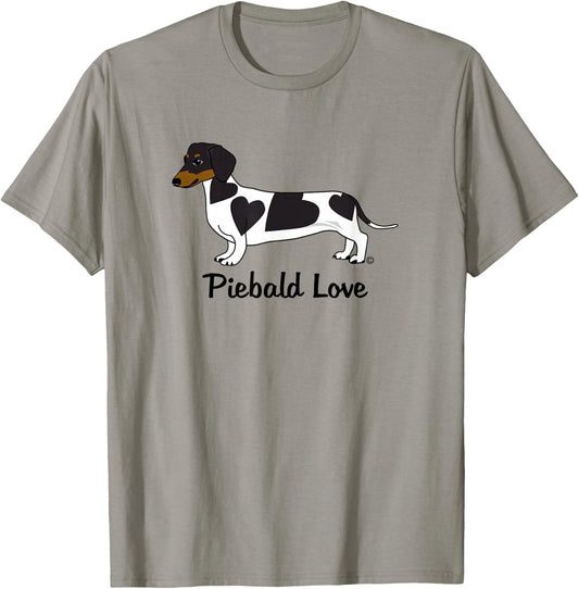 Piebald Love Dachshund (black markings) T-Shirt - T-Shirt | Sand