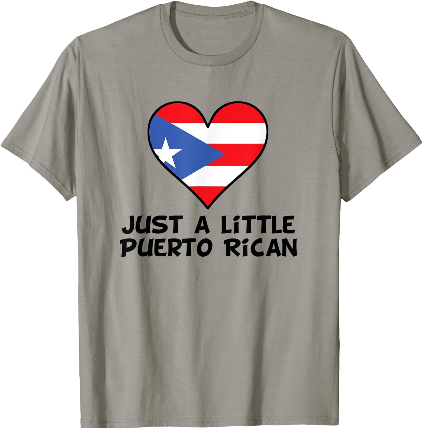 Just A Little Puerto Rican Flag Heart Funny Puerto Rico T-Shirt - T-Shirt | Sand
