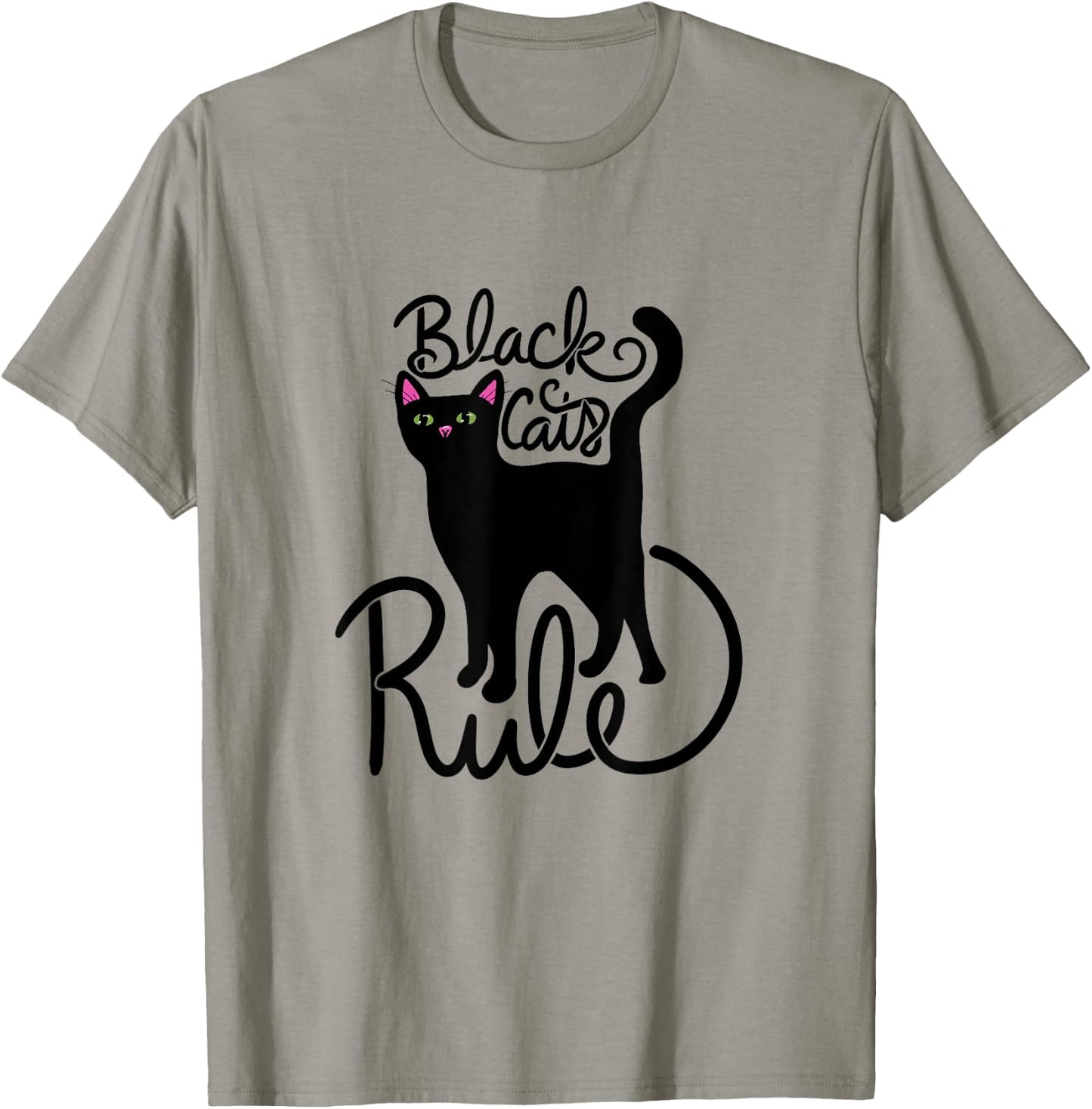 Black Cats Rule Fun Black Cat Mom T-Shirt - T-Shirt | Sand