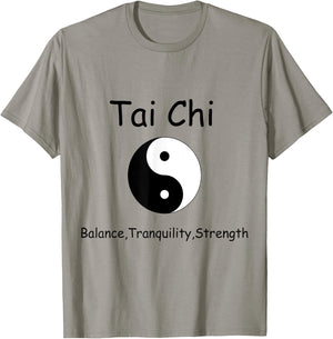 Tai Chi , Balance Tranquility Strength Yin Yang Shirt T-Shirt - T-Shirt | Sand