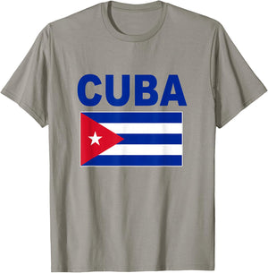 Cuba Flag Cool Cuban Bandera Cubana Flags Gift T-Shirt - T-Shirt | Sand