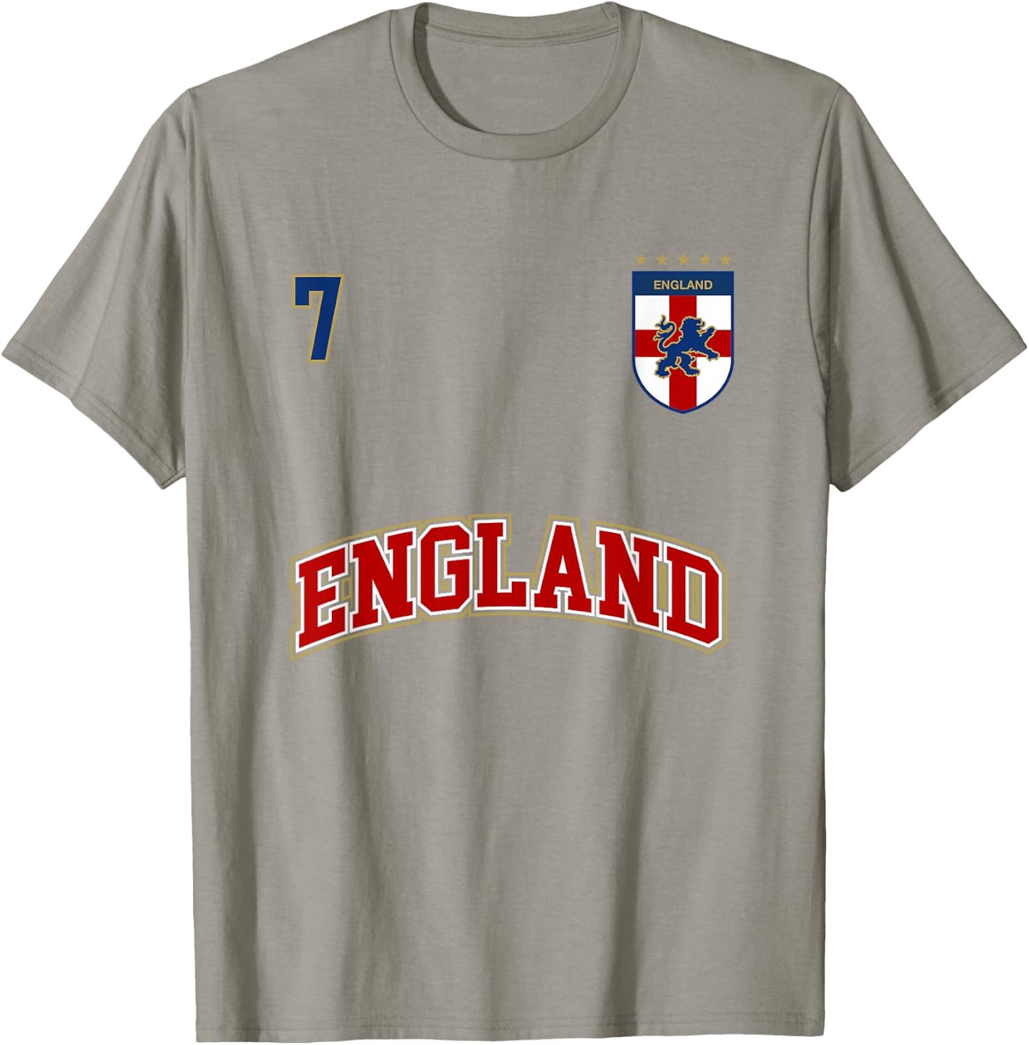 England Football Team Shirt Number 7 + BACK English Flag T-Shirt - T-Shirt | Sand