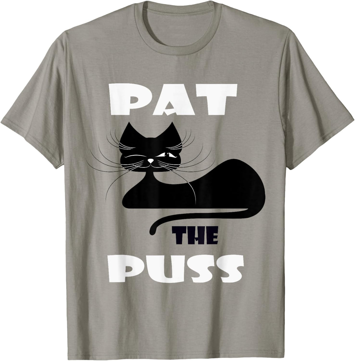 Pat the Puss Black Cat Winking Kitty Pet Cat T Shirt Men Women T-Shirt - T-Shirt | Sand