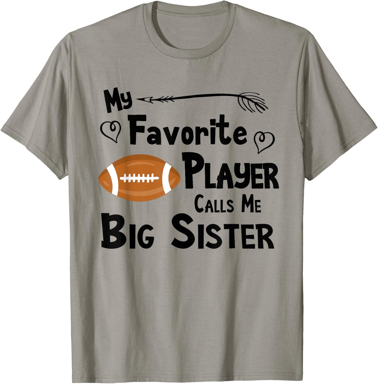 Favorite Player Big Sister Football T-Shirt - T-Shirt | Sand