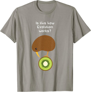 Kiwi Bird Evolution Funny Kiwi Fruit Pun Gift T Shirt T-Shirt - T-Shirt | Sand