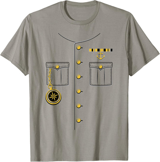 Ship Captain Sailor Skeeper Halloween Costume Outfit T-Shirt - T-Shirt | Sand