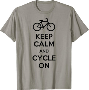 Keep Calm And Cycle On T-Shirt - T-Shirt | Sand
