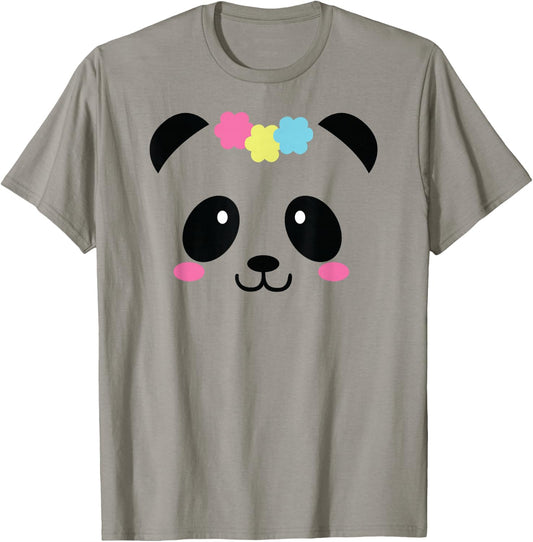 Cute Panda Face for Girls T-Shirt - T-Shirt | Sand