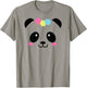 Cute Panda Face for Girls T-Shirt - T-Shirt | Sand