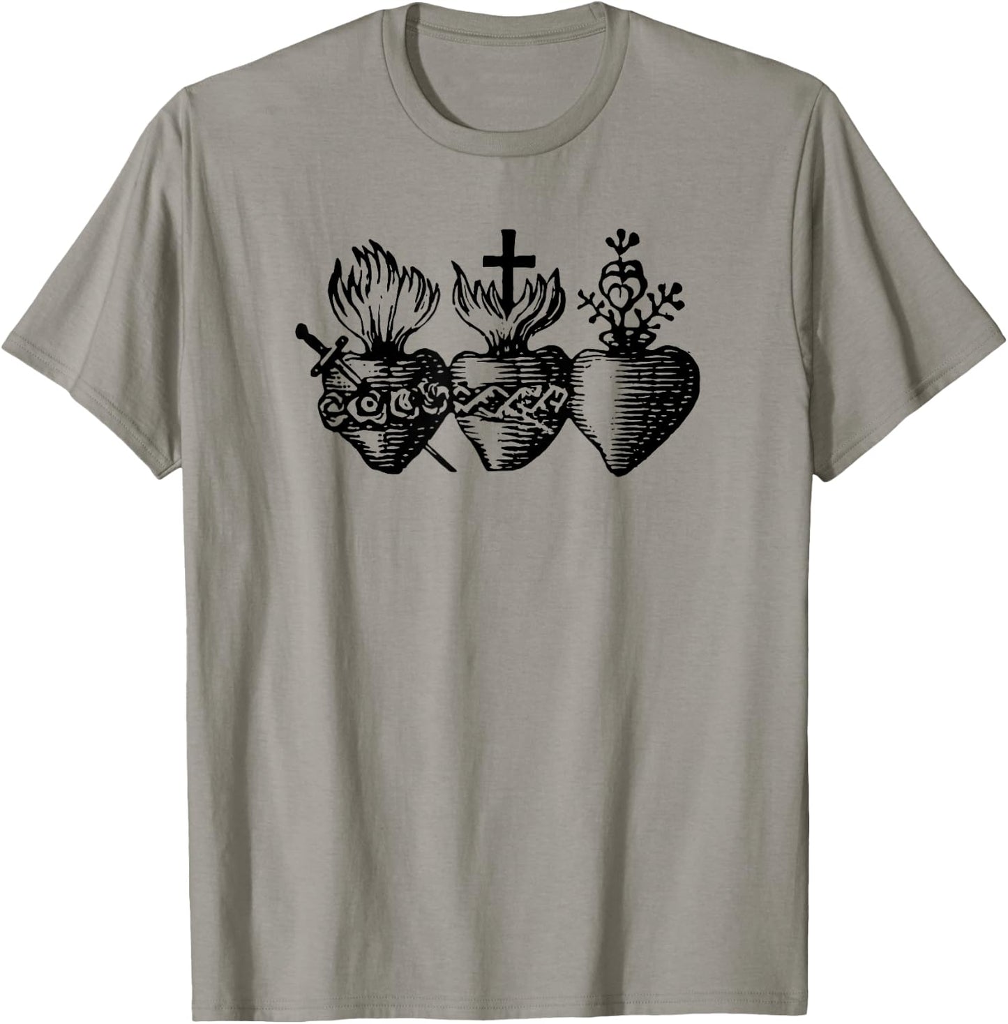 Sacred Heart - Religious Icon Art DTF403a T-Shirt - T-Shirt | Sand