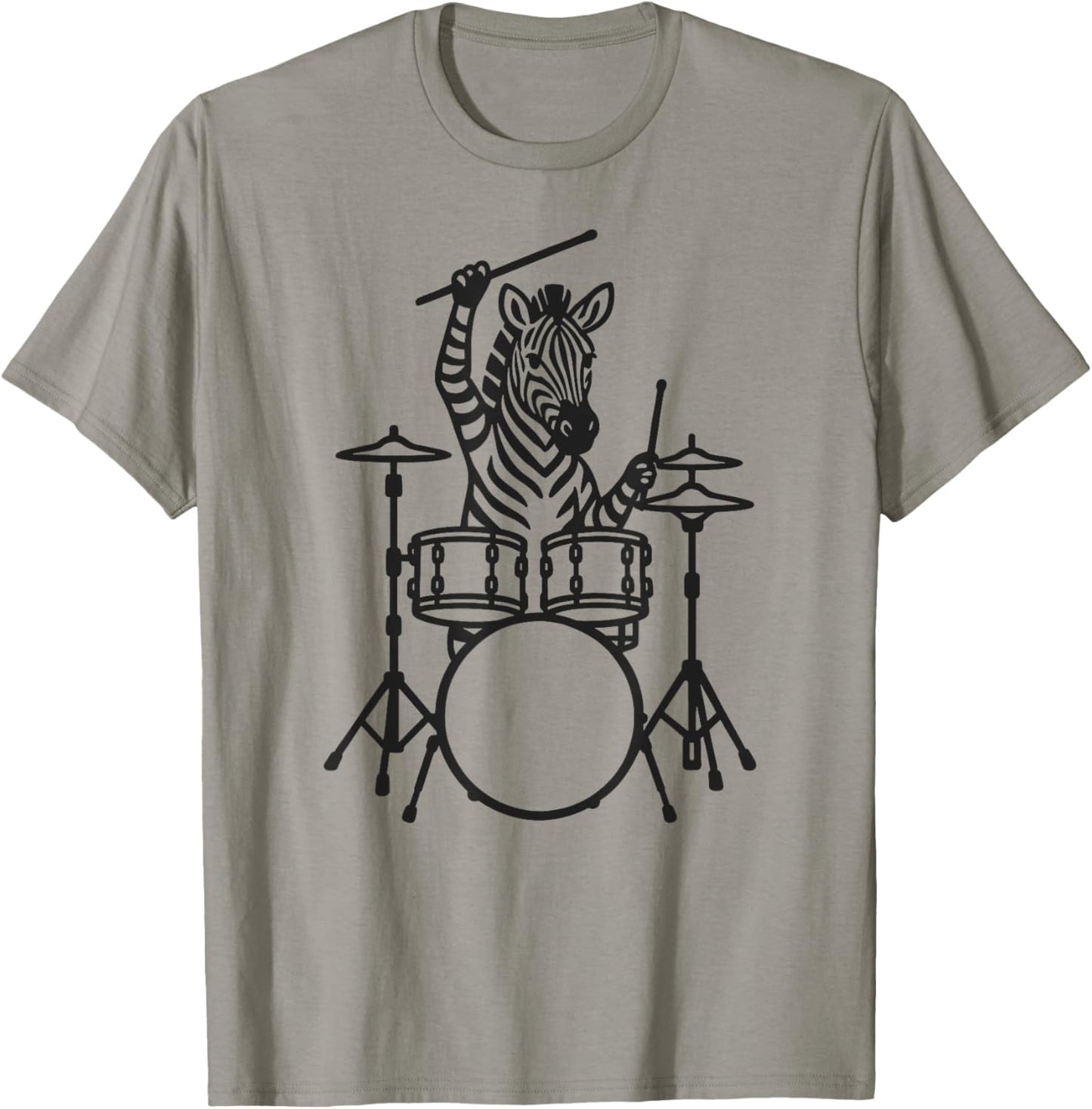 Funny Zebra Drummer Drumming Drums Music Lover Boys Girls T-Shirt - T-Shirt | Sand