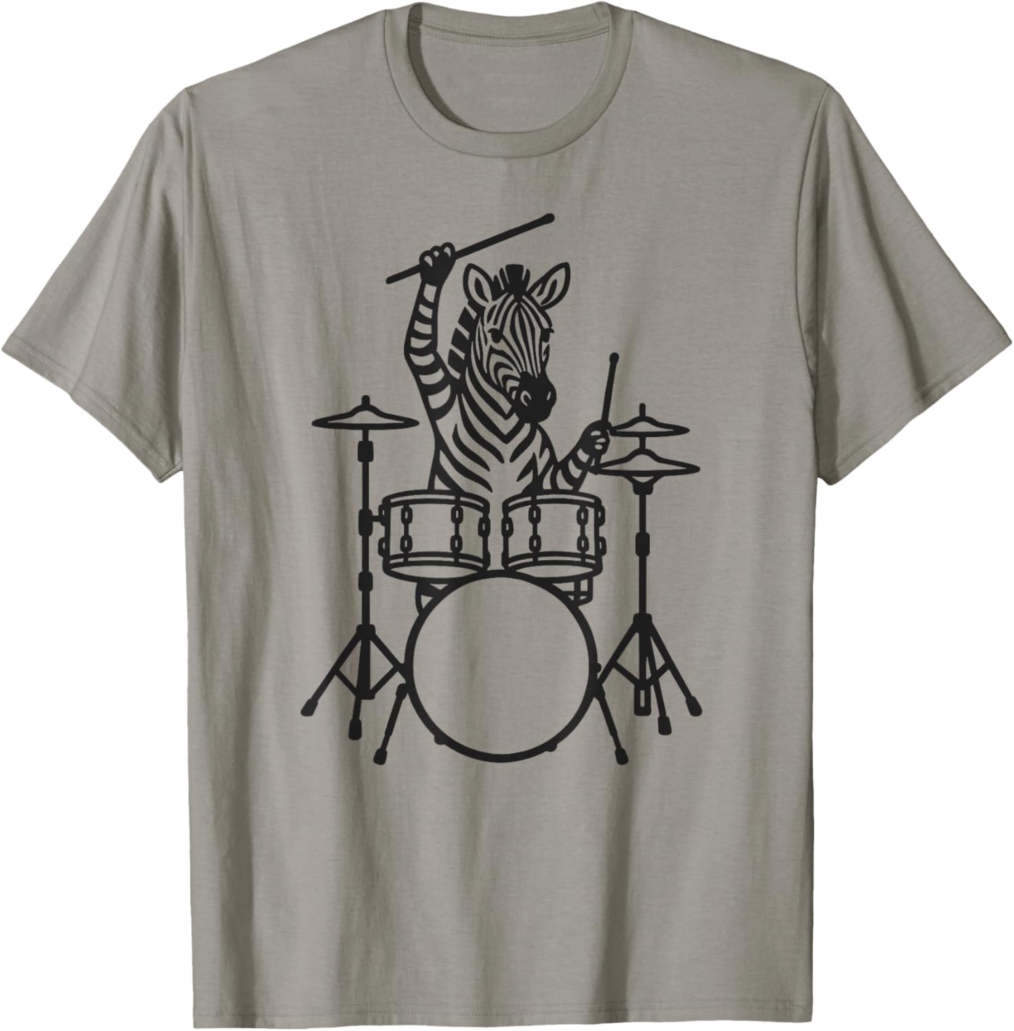 Funny Zebra Drummer Drumming Drums Music Lover Boys Girls T-Shirt - T-Shirt | Sand