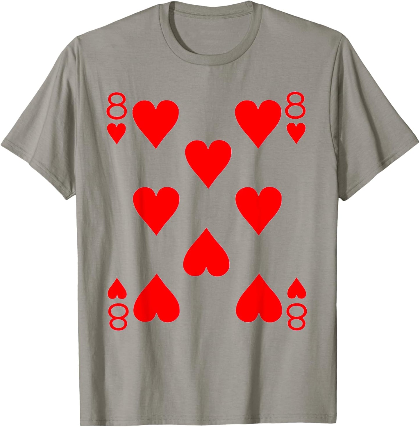 Eight of Hearts Playing Card Poker Card Costume Shirt T-Shirt - T-Shirt | Sand