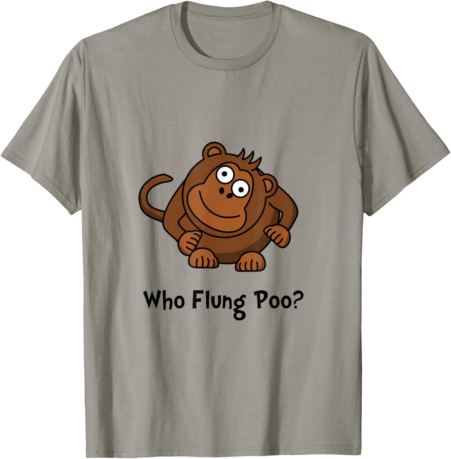 Monkey Flung Poo Funny T-Shirt - T-Shirt | Sand