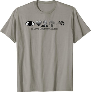 I Love Country Music Political Gag Funny Fan T-Shirt - T-Shirt | Sand