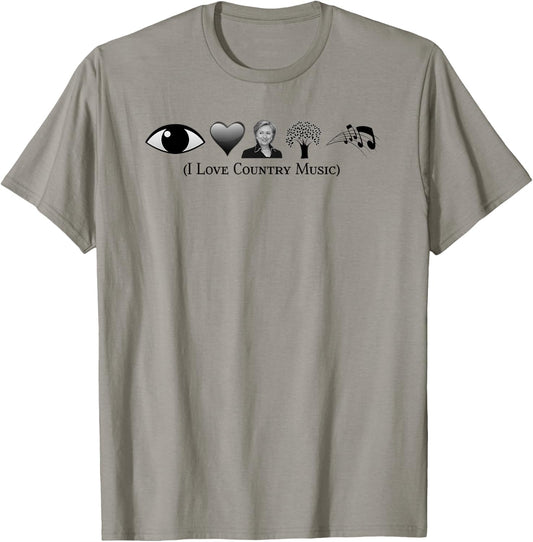 I Love Country Music Political Gag Funny Fan T-Shirt - T-Shirt | Sand