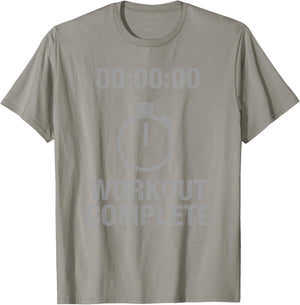 Sweat Activated Workout Prints Grey 3X-Large Classic Fit Round Neck Short Sleeve Cotton Sweat Activated Workout Shirts T-Shirt - T-Shirt | Sand