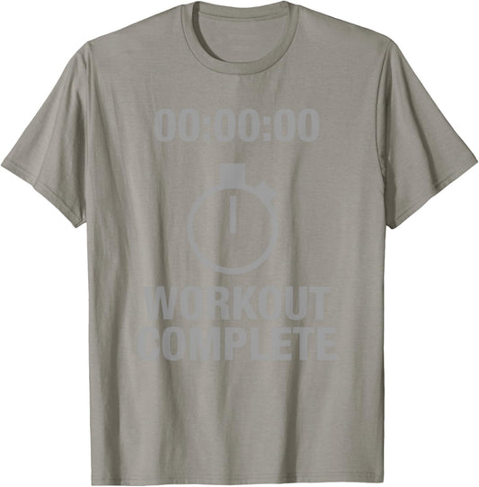 Sweat Activated Workout Prints Grey 3X-Large Classic Fit Round Neck Short Sleeve Cotton Sweat Activated Workout Shirts T-Shirt - T-Shirt | Sand