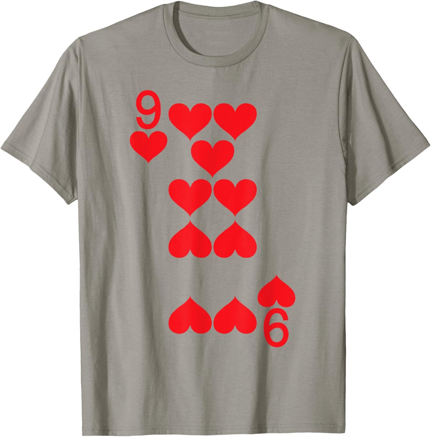 9 of Hearts - Playing Card Halloween Costume T-Shirt - T-Shirt | Sand
