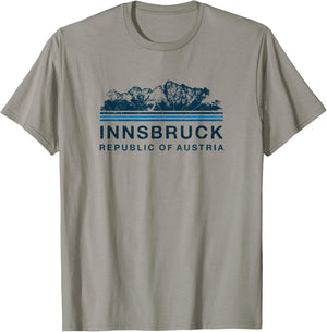 Innsbruck Austria Mountains Austrian Skiing Vintage T-Shirt - T-Shirt | Sand