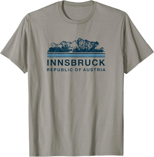 Innsbruck Austria Mountains Austrian Skiing Vintage T-Shirt - T-Shirt | Sand
