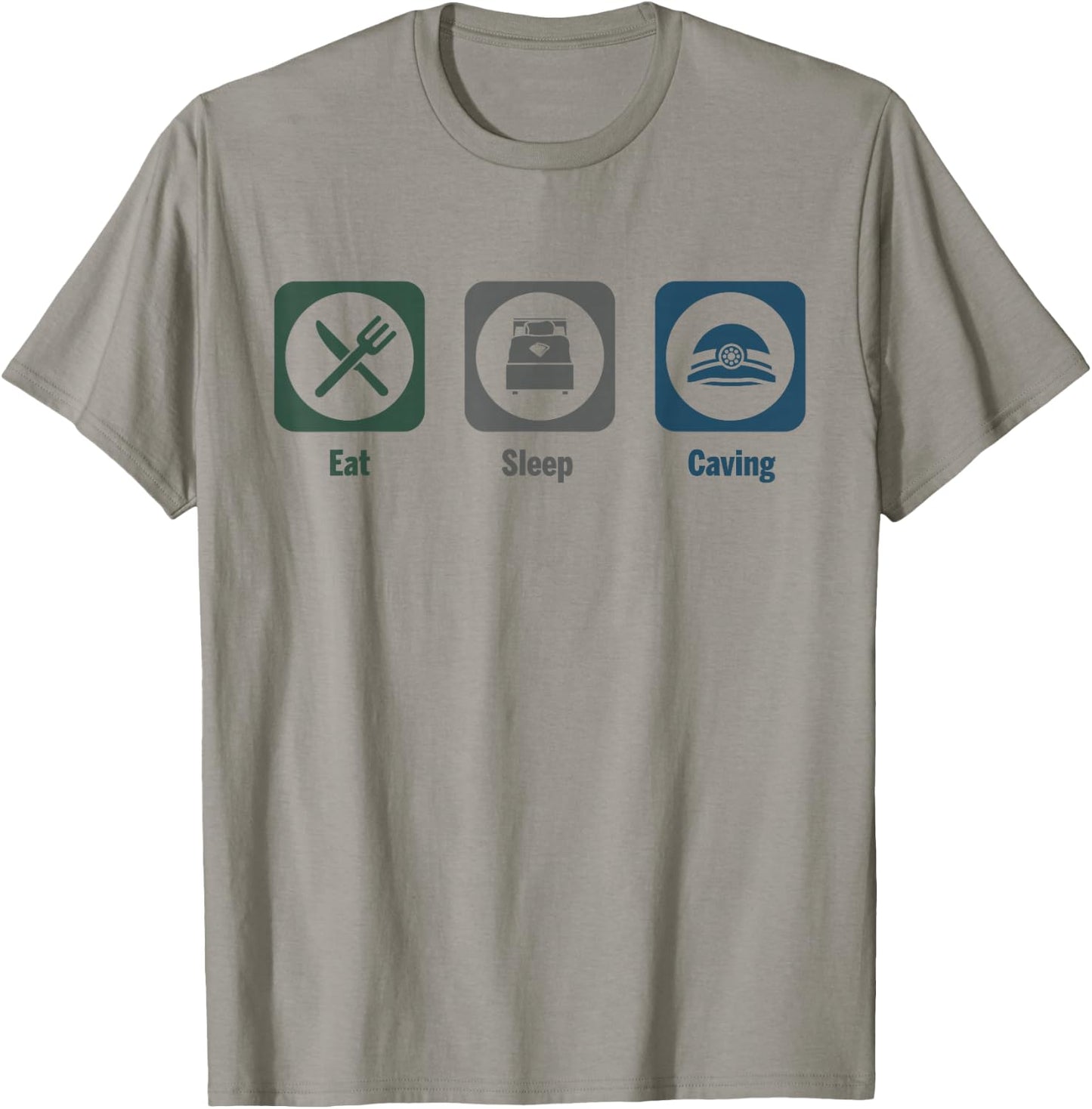 Eat Sleep Caving Spelunking Cave T-Shirt - T-Shirt | Sand