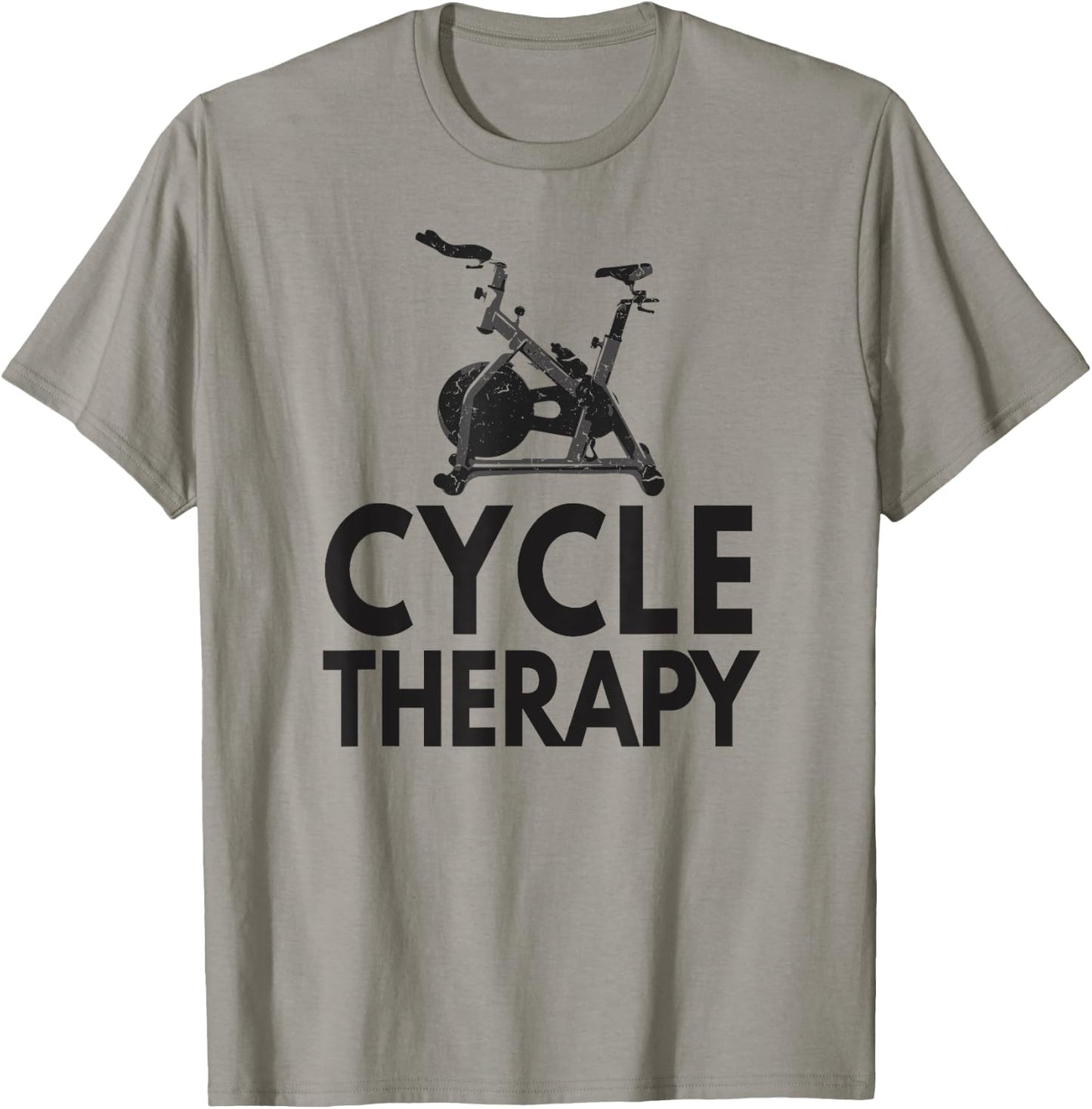 Funny Pun Indoor Spin Class Cycle-Therapy Cycling T-Shirt - T-Shirt | Sand