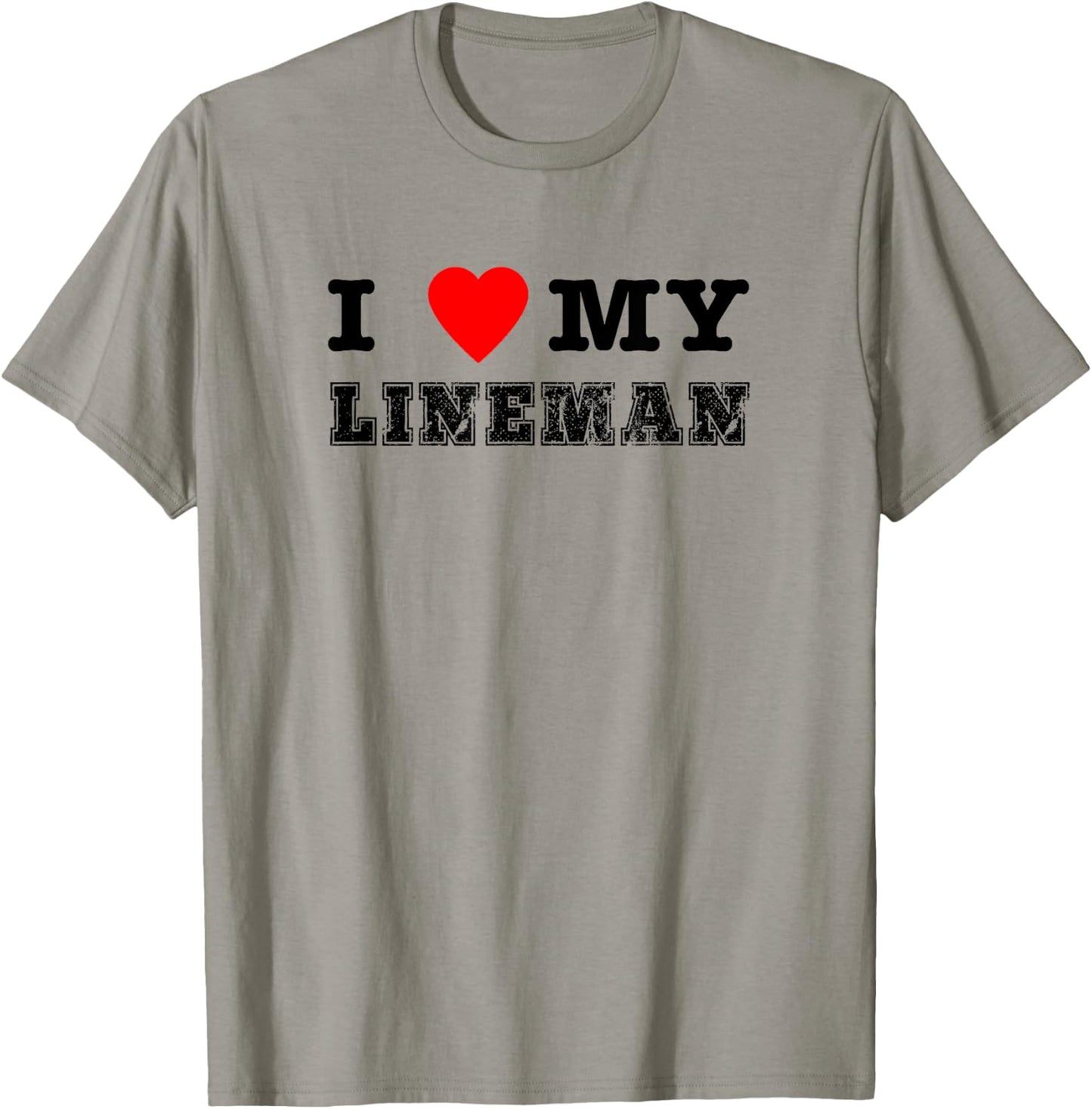 Football Shirts For Parents - I Love (Heart) My Lineman T-Shirt - T-Shirt | Sand