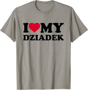 I Love My Dziadek Heart Family Grandpa T-Shirt - T-Shirt | Sand
