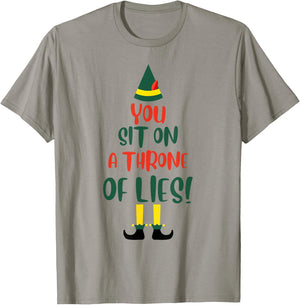 You Sit On A Throne Of Lies Quote Funny Christmas T-Shirt - T-Shirt | Sand