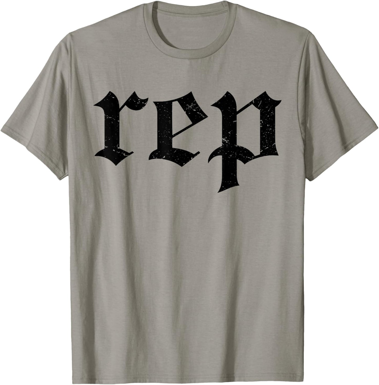 Vintage Distressed Effect Rep Expression T-Shirt - T-Shirt | Sand