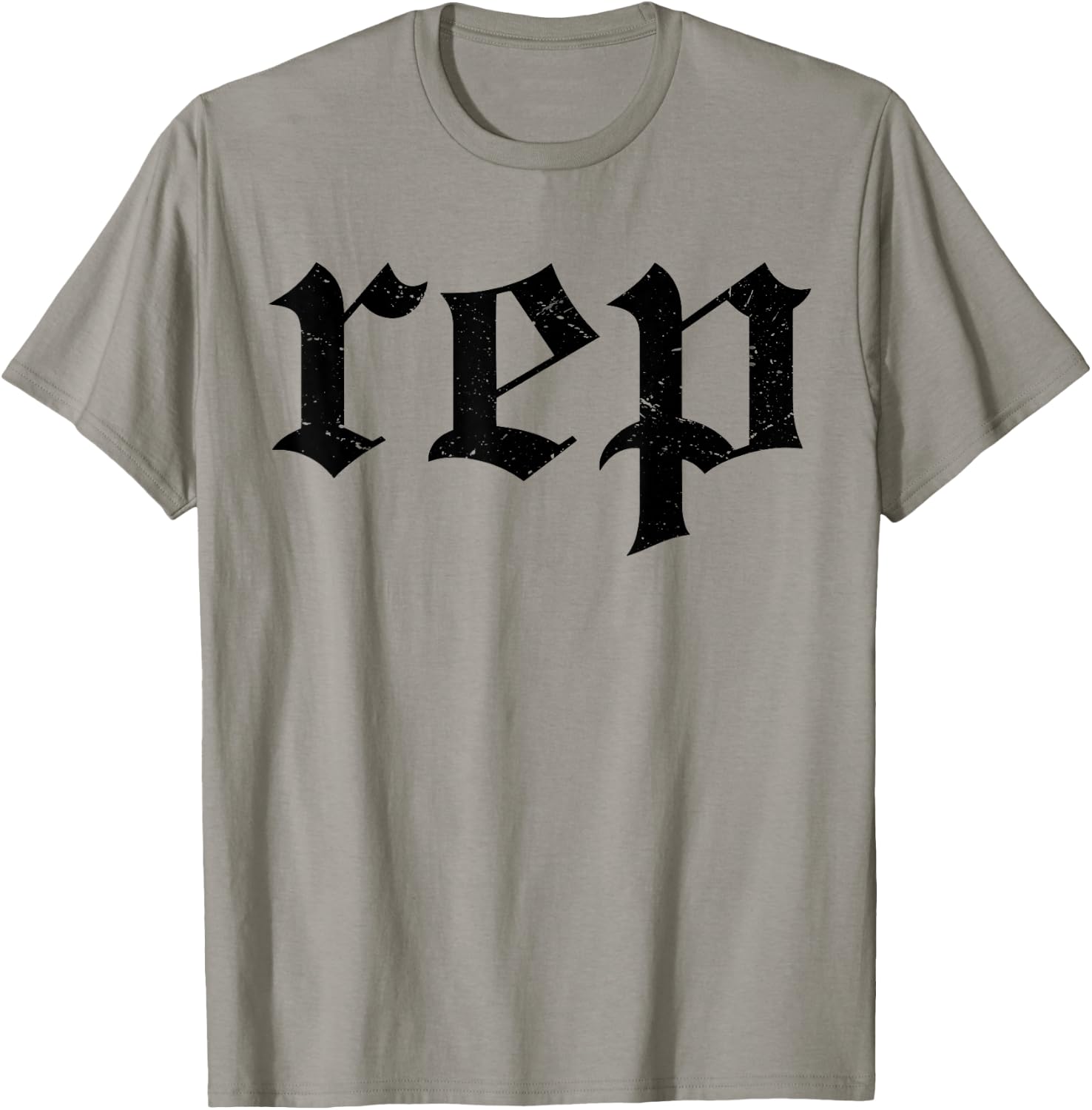 Vintage Distressed Effect Rep Expression T-Shirt - T-Shirt | Sand