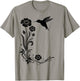 Summer Shirt. Hummingbird with flowers Colibri. T-Shirt - T-Shirt | Sand