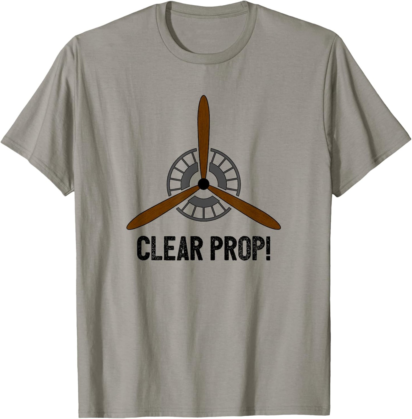 Clear Prop Aviation Airplane Pilot Propeller T-Shirt - T-Shirt | Sand