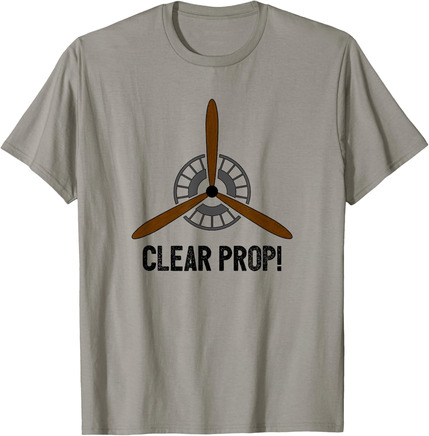 Clear Prop Aviation Airplane Pilot Propeller T-Shirt - T-Shirt | Sand