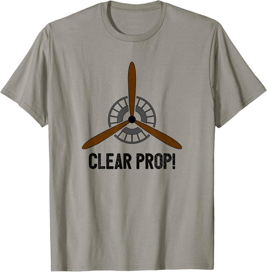 Clear Prop Aviation Airplane Pilot Propeller T-Shirt - T-Shirt | Sand