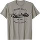 Classic Vintage Retro Charlotte Queen City NC USA Souvenir T-Shirt - T-Shirt | Sand