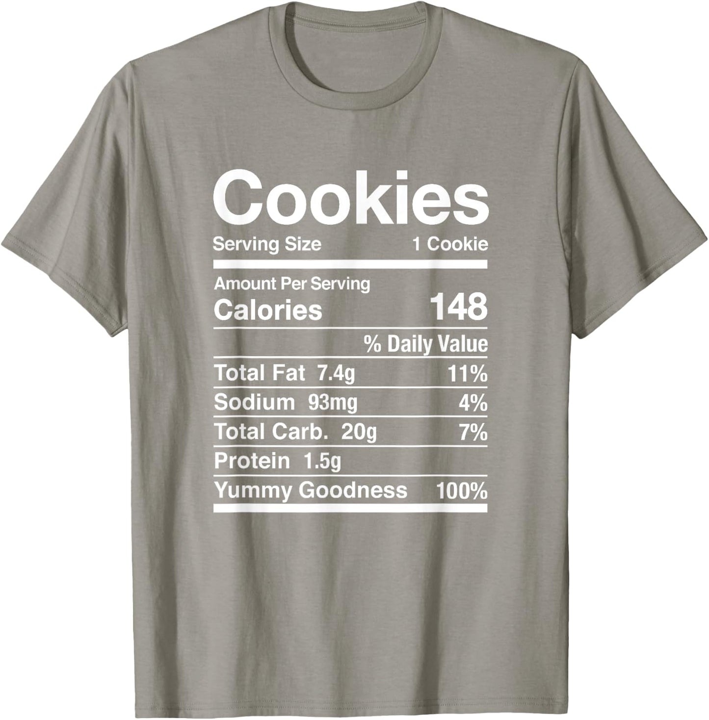 Cookie Nutrition Facts Thanksgiving Matching T-Shirt - T-Shirt | Sand