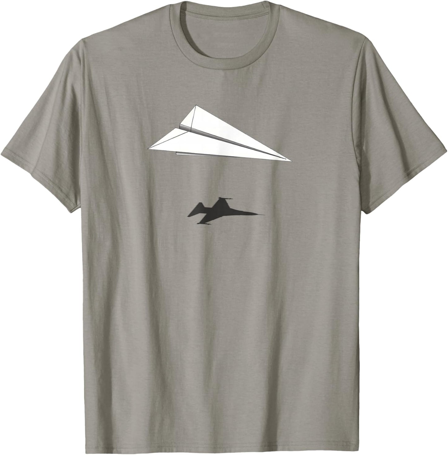 Paper Airplane Shadow F-16 Fighting Falcon T-Shirt - T-Shirt | Sand